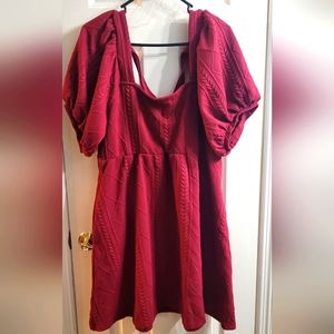 Precious red mini dress with balloon sleeves